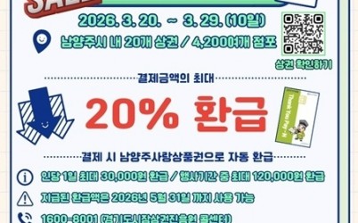 (0311)[지역경제과]남양주시, ‘2026 상반기 통큰세일’ 개최…최대 20% 페이백 혜택(사진).jpg width: 100%; height : 150px