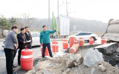 광주시, 관음사거리 회전교차로 설치 공사 현장 점검 (1).jpg width: 100%; height : 150px